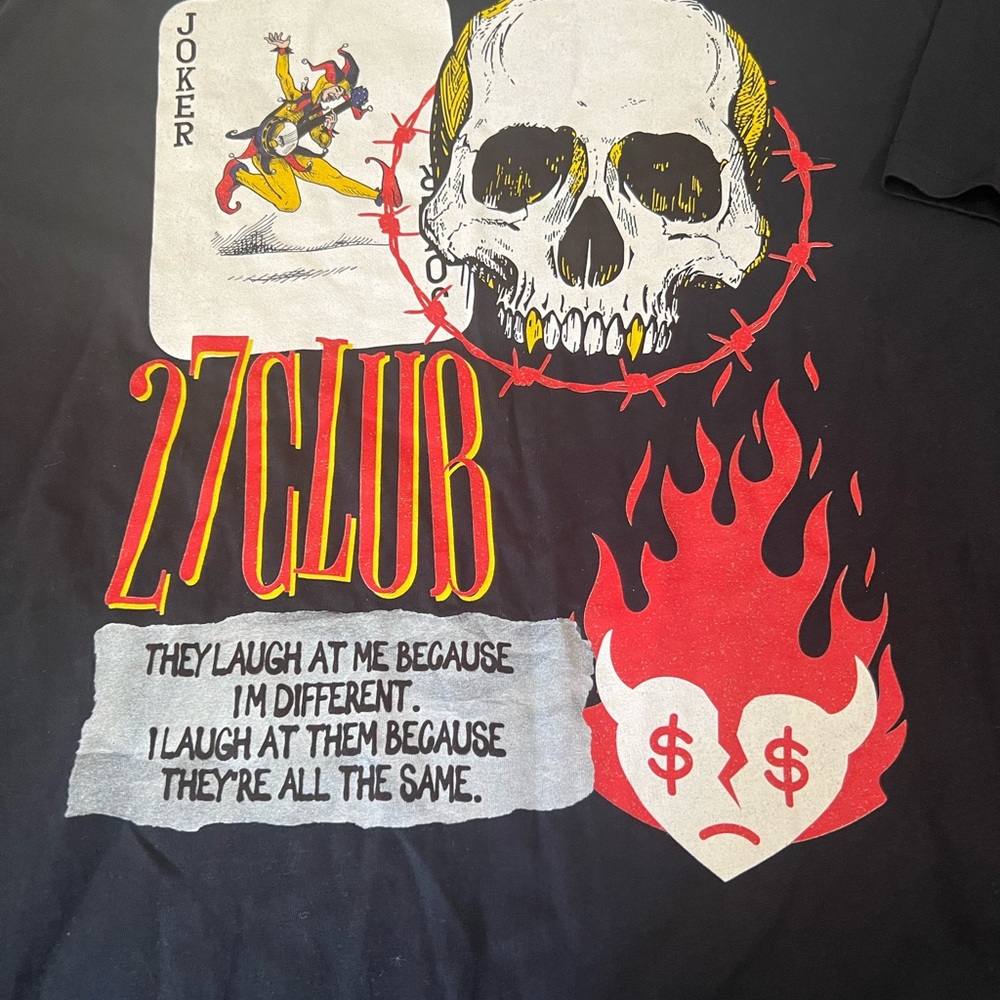 27 Club Graphic Short Sleeve Tee - Black NWOT